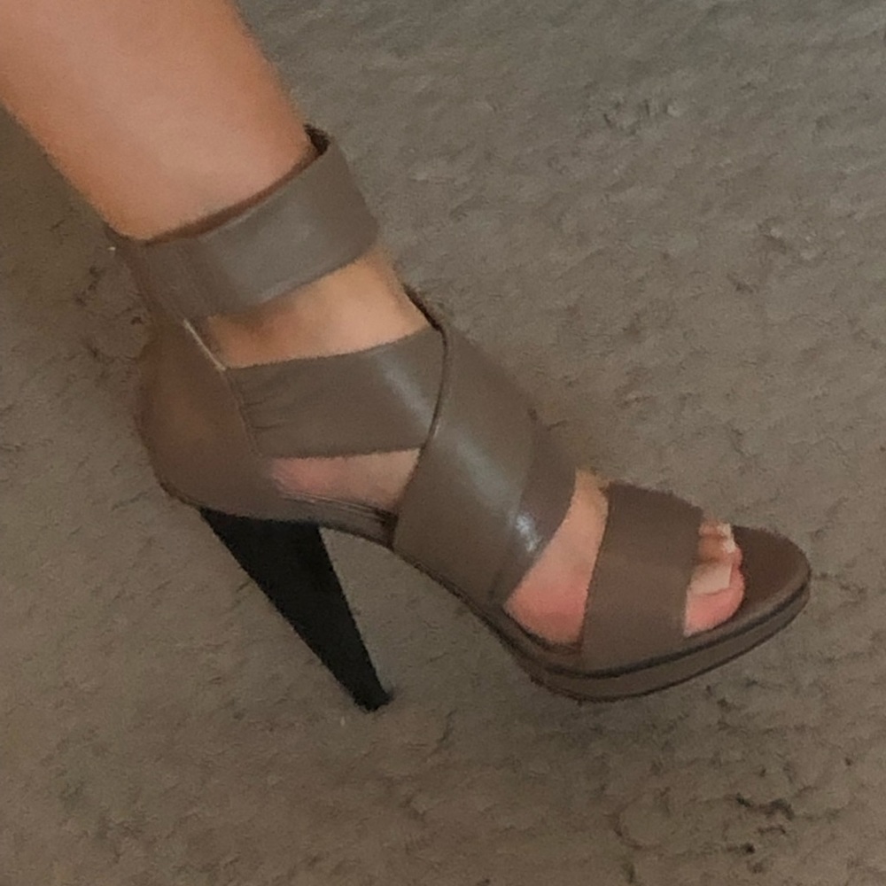 Michael Kors taupe platform heels